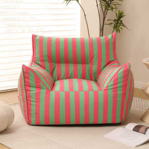 Dopamine Stripes Bean Bag Kids Reading Area Small Sofa Living Room Single Seat Chair Lazy Bone Chair