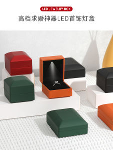 Engagement Ring Box with Light Wedding Jewelry Necklace Box Gift Box LED Glowing Bracelet Box Earring Packaging Box