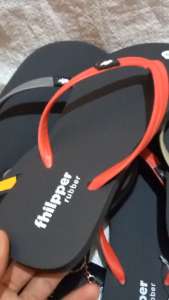 Sandal Jepit Wanita Rubber Karet Ringan Anti Slip Sehari-hari Putih/Hitam