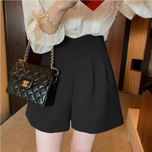 Quần Ống Rộng Cạp Cao Thường Ngày Cho Phụ Nữ Ngoại Cỡ Quần Short Chữ a Che Bụng Mùa Xuân Hè 2025 Quần Áo Công Sở