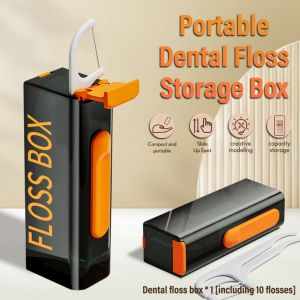 Portable Dental Floss Box Automatic Pop-Up Refillable Dental Floss Dispenser With Mirror
