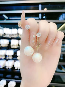 Elegant Pearl Earrings Trendy Summer Design Unique Small-Batch Silver Needle Jewelry Fashionable Womens Ear Jewelry