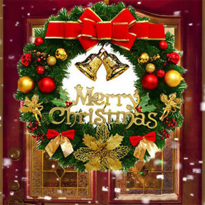 Christmas Wreath Hanging Ornaments Artificial Garland Front Door Wall Decorations  Xmas Party Home Decor