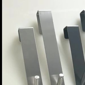 Bathroom Door Hook Stainless Steel Shower Curtain Rod Hanger For Towels Clothes Easy Install No Drill Needed Fridge Storage