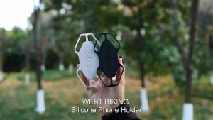 West Biking | WEST BIKING Silicone Bike Phone Holder Anti-Slip Shockproof for 4.5-6.7" Phones Quick Install with 4-Sided Buckle Phone Bracket