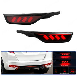 For Honda Jazz Fit 2018 2019 2020 US Model LED Rear Bumper Reflector Light Red Turn Signal Light Brake Taillight Accessories 12V