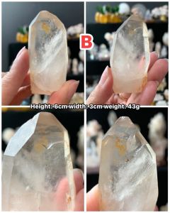 Raw Natural Quartz Crystal  with soft smoky blush tones  ✨ 原矿老矿味天然白水晶 ✨  带有淡淡粉烟感 🤎