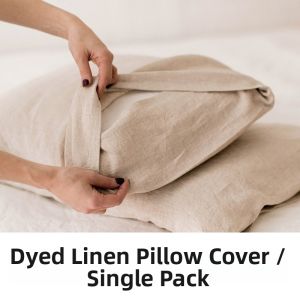 Pure Solid Color Linen Thick Pillowcase Envelope Closure