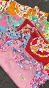 เสื้อเด็กผู้หญิง แขนระบาย 6-18เดือน 6-11Kg) ผ้าสีพื้น