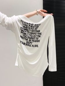 Áo Thun Nữ Tay Dài Ôm Vừa Vặn Phong Cách Ngọt Ngào Dáng Chữ a Cổ Chéo Hở Vai Xếp Ly Thời Trang Thu Đông Mới Về