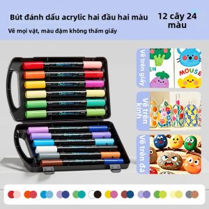 MPRINCE | Bút Dưỡng Màu Đôi Hai Đầu Không Độc Có Thể Giặt Được 24 Màu