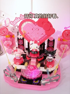 AREA-X Block AB0091Sweetheart Shining Stage With Light Sanrio Characters Series Gift Decoration Building Brick Toy