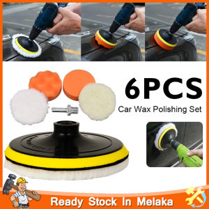 6Pcs/Set 4-5 inch Car Polishing Pads Self-Adhesive Anti-slip Buffing Waxing Sponge Wool Wheel Polishing Pad Car Wax Cover Kit Buffer Bonnet