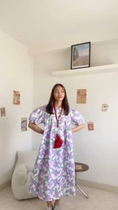 CHAWY 💗 Buble flora dress C1083 เดรสยาวแขนตุ๊กตา เดรสยาวแขนตุ๊กตาลายดอก