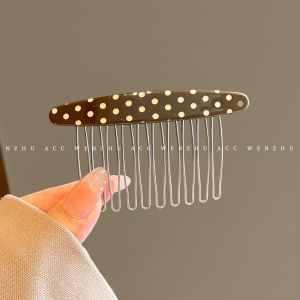 WENZHU | Kẹp Tóc Chấm Bi Kiểu Cổ Điển Chống Trượt Thiết Kế lược Ngược