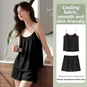 MiiOW | Icy Silk Summer Outdoor Wearable Camisole Pajamas Set