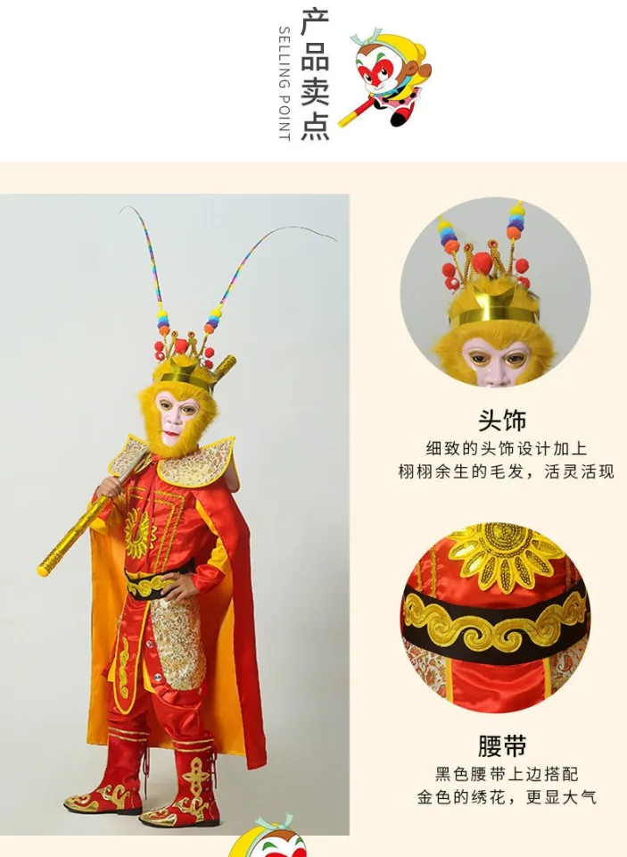 Halloween Children's Costume Journey to the West Theme Performance Costume  Monkey King Costume Qi Tian Da Sheng Costume