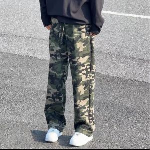 Quần Dài Thể Thao Nam Nữ Phong Cách Hip Hop Mỹ Quần Dài Ống Rộng Ống Đứng Quần Dài Thường Ngày Mùa Thu Đông