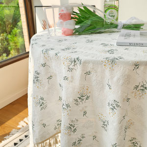 MAIYUQI | New Cotton Linen Fringed Ins Style Japanese Rural Flower Pattern Tablecloth