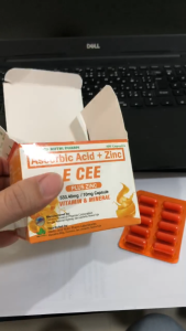 E CEE Ascorbic Acid + Zinc 100 Capsules FDA Approved