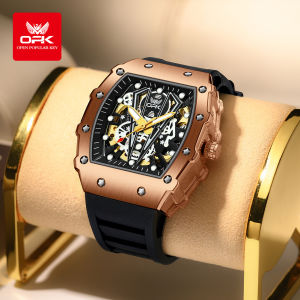 OPK transparent fashion display luminous hand gear sports retro royal design mens Mechanical automatic skeleton watch. mens gift