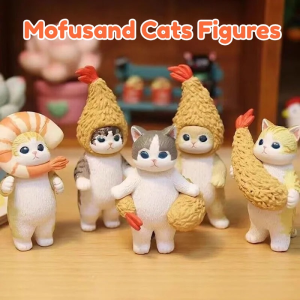 Blind Box Mofusand Cats Figures Fried Shrimp Shark Cats Handmade Blind Box Toy Gift for Kid