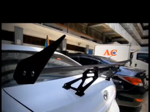 GECA (137cm) JG-159 Aluminum Adjustable Single Deck Racing Rear Trunk Spoiler Black (4593)