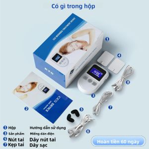 Thiết Bị Kẹp Tai Hỗ Trợ Giấc Ngủ CES Dành Cho Chứng Mất Ngủ USB Có Thể Sạc Lại Kích Thích Dòng Điện Siêu Nhỏ Tần Số Thấp Để Giảm Chứng Trầm Cảm & Đau Đầu