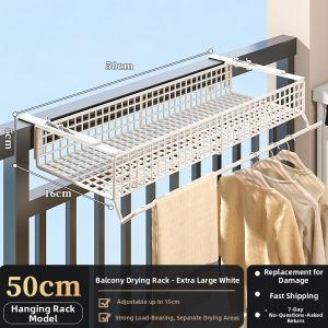 Adjustable Multi-functional Drying Rack With Hanging Basket Feature