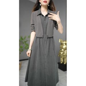 Shalldoer | Elegant Fake Two-Piece Dress Slenderizing