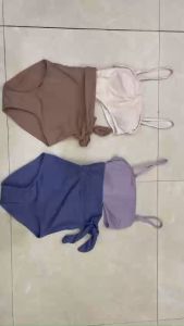 (Hàng hot 2023-QCCC) Bikini bộ bơi liền thân 2 dây khoét eo phối nơ phong cách Hàn Quốc cực gợi cảm