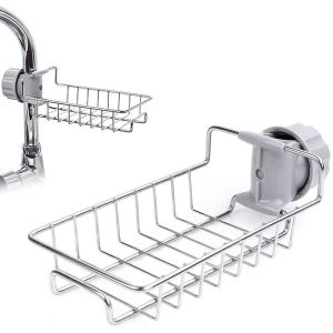 K.1pcs Faucet storage rack Faucet bracket Sink storage rack Stainless steel faucet storage rack Kitchen sink storage rack Bathroom storage rack