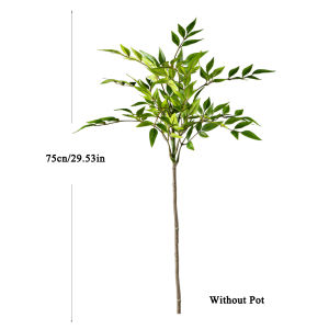 Kmitang | 70-140cm Large Artificial Ficus Tree Fake Nandina Plant Faux Bamboo Branch Tropical Plastic Banyan Leafs For Home Garden Decor