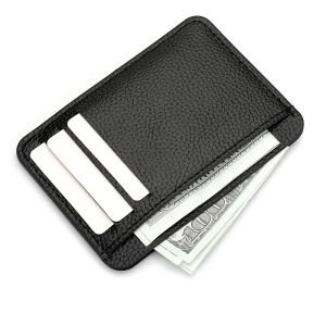 Simple Card Holder Mini Solid Faux Leather Credit Card Holder
