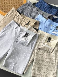 กางเกงขาสั้นกอล์ฟชาย ระบายอากาศได้ดี ทรงหลวม ทรงลำลอง กางเกงขายาวทรงหลวมสำหรับเล่นกอล์ฟในฤดูร้อน ผ้าฝ้ายผสมโพลีเอสเตอร์