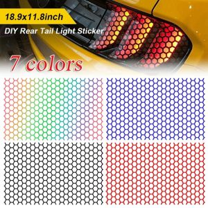 Multicolor Reflective Honeycomb Sticker for Car Tail Light Decoration Hollow Wrap Film DIY Decals Car Exterior Styling Stickers
