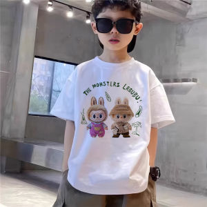 Loose Cotton Short Sleeve T-Shirt for Boys And Girls Cartoon Print Breathable Summer Fashion Brand Childrens Clothing