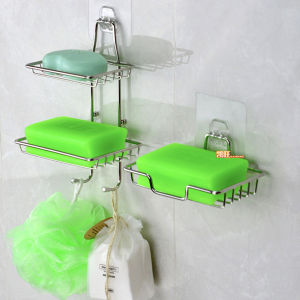 Makayo ชั้นวางสบู่กระจาย วางสบู่แบบ ฟองน้ำ ไม่ต้องเจาะผนัง บรรจุภัณฑ์ที่วางสบู่สแตนเลส