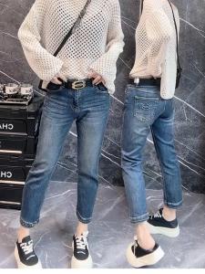 High Waist Straight Leg Jeans Womens Autumn New Style Slimming Nine Point Smoke Tube Pants plus Size JSWETR Brand