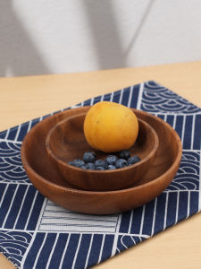 Creative Mini Wood Bowl Display Piece Small Dish Sauce Dip Bowl Rustic Wood round Shape Dining Utensils Japanese Style