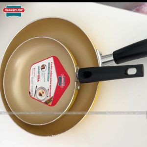 Cặp chảo chống dính 18 cm và 24 cm - Tay cầm nhựa PP chống nóng - SUNHOUSECT18/24