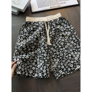 Ethnic Floral Print Men Shorts High Class Style
