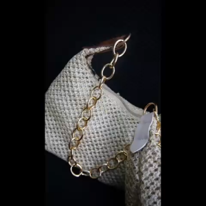 SKM Casual Chain Accent Straw Womens Shoulder Bag Beg Wanita BG1066