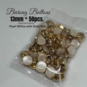 13mm Barong Buttons with Gold / Silver Rim 6pcs & 50pcs per pack by Lasuerte Apparel