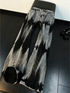 Trendy American Dye Straight Leg Bell Bottoms Jeans for Men