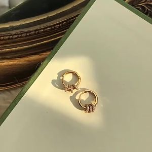 ANENJERY Silver Color Hiphop Jewelry Round Circle Hoop Earrings for Women Small Jewelry Gifts S-E1358