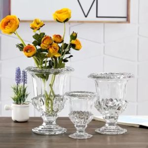Bình Bông Lọ Hoa Thuỷ Tinh Pha Lê Cao Cấp - Lọ Đựng Phật Thủ Size Trung Trưng Bày Sang Trọng