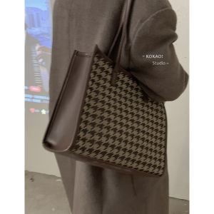 All-Matching Ins Large Capacity Bag for Women 2021 New Fashion Plaid Tote Bag Niche Shoulder Underarm Bag