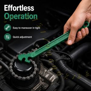 Chain Oil Filter Wrench Heavy Duty Adjustable Car Repair Tool 9/12/16 Inch Steel Chain Spanner for Automotive Maintenance