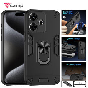 For Poco M6 Plus X7 X6 X5 Pro 5G  Armor Shockproof Case For POCO C71 C75 C61 C55 Protective Cover Ring Stand Holder Fundas Coque